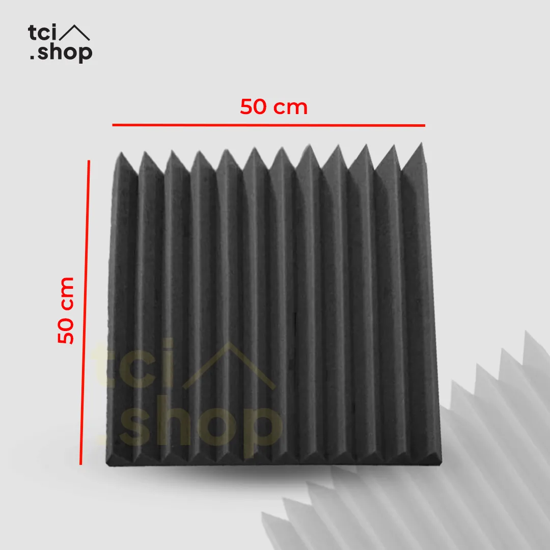 Busa Peredam Suara Model ZIG ZAG - Hitam - 50×50×9 cm - Gambar 2